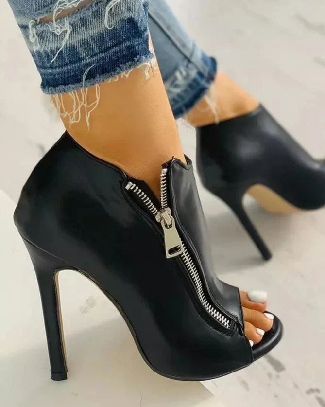 TONYA ZIPPER HIGH HEEL BOOTIES