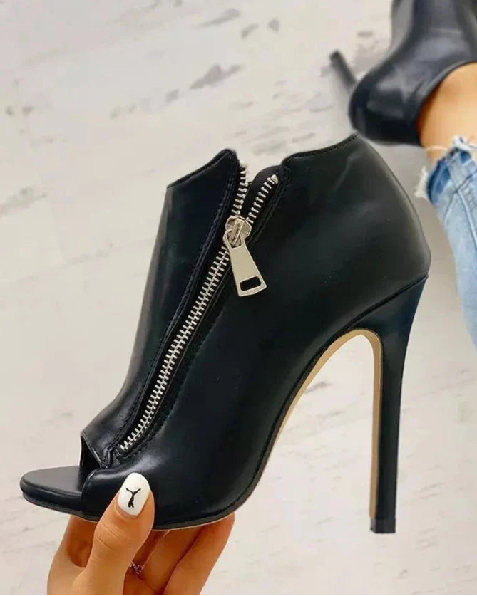 TONYA ZIPPER HIGH HEEL BOOTIES