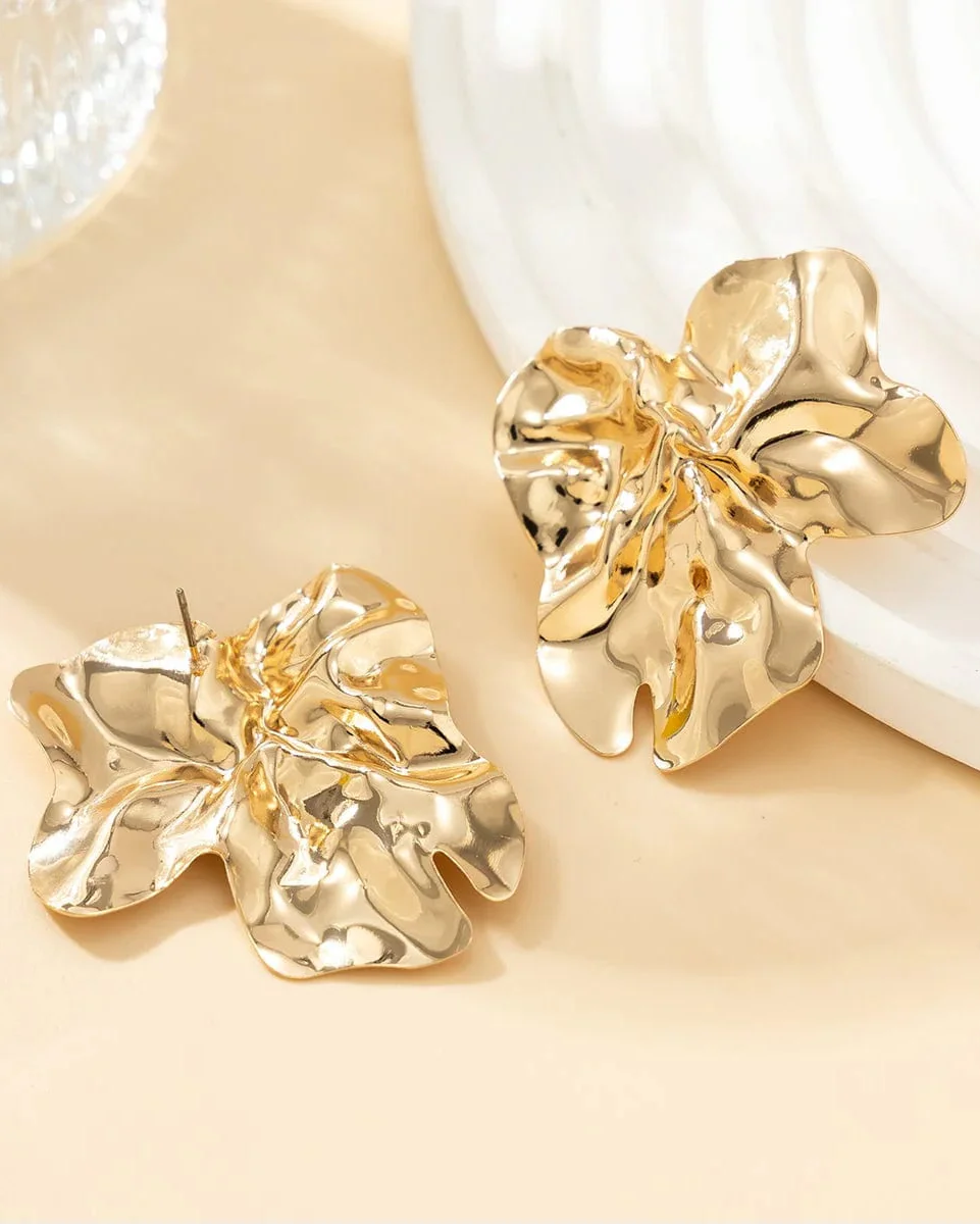 Chunky Geometric Large Statement Flower Earrings