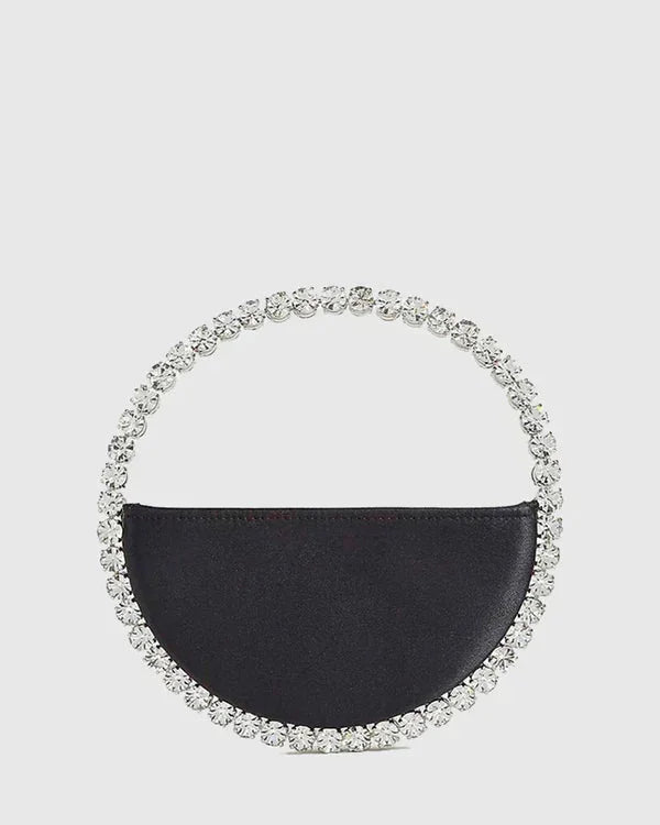 Top Handle Round Diamond Clutch Bag