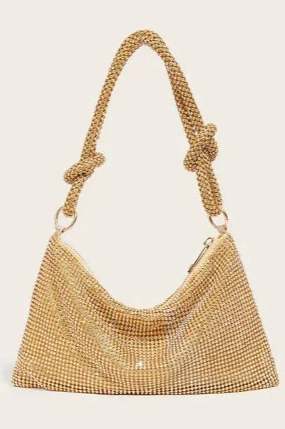 GLAM GIRL RHINESTONE HOBO BAG