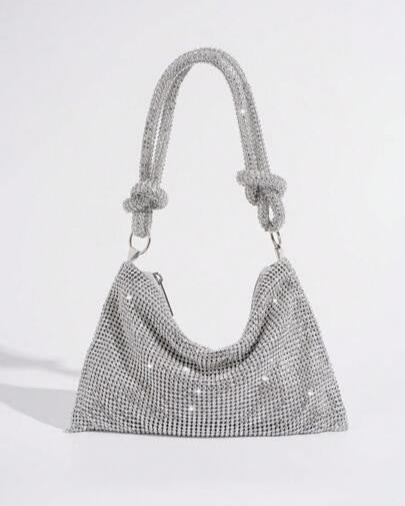 GLAM GIRL RHINESTONE HOBO BAG